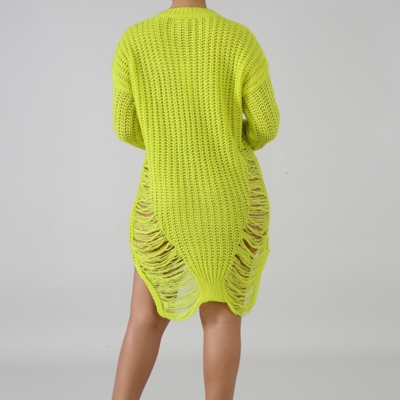 NEW  DISTRESSED SWEATER DRESS - Picture 4 of 4